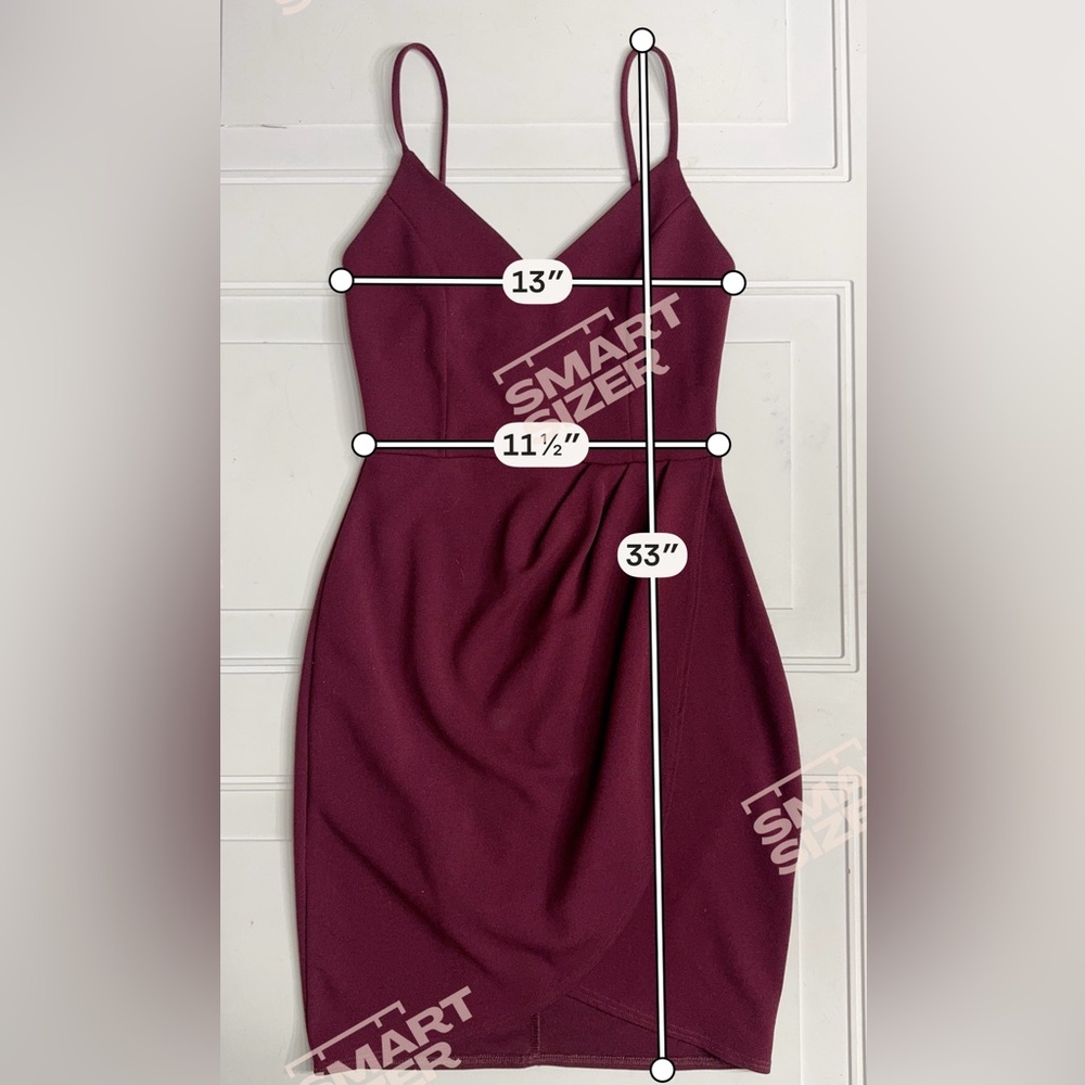 Lulus Women’s Sz S Forever Your Girl Maroon Plum Ruched Slip Mini Dress - Picture 2 of 5